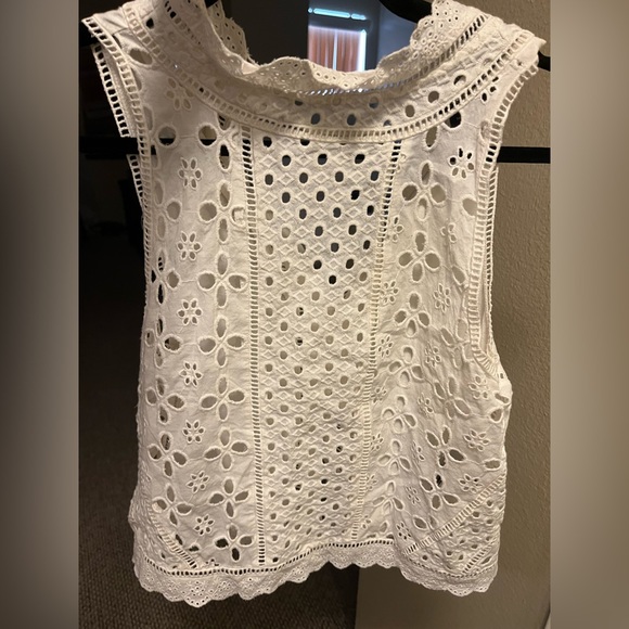 Anthropologie white eyelet embroidery top - Picture 4 of 9